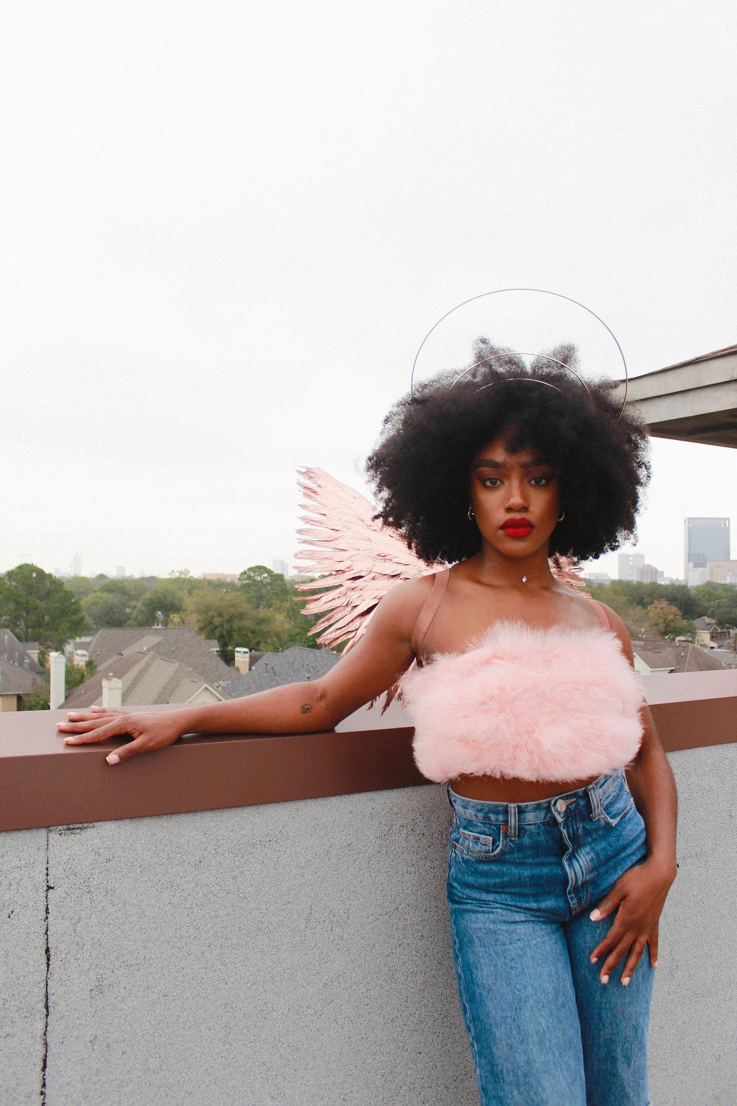 Rose Gold Angel Feather Wings