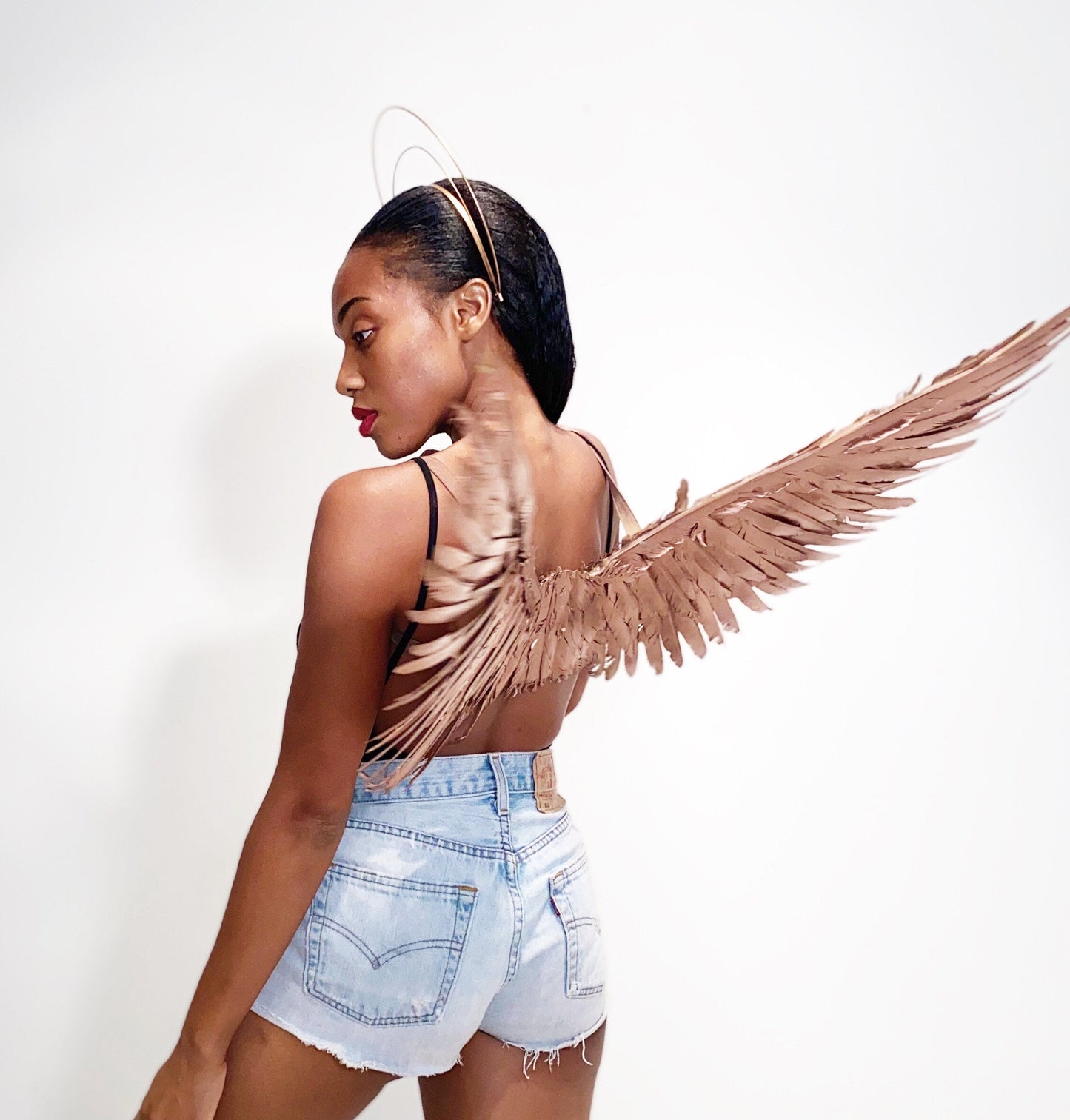 Gold Angel Feather Wings