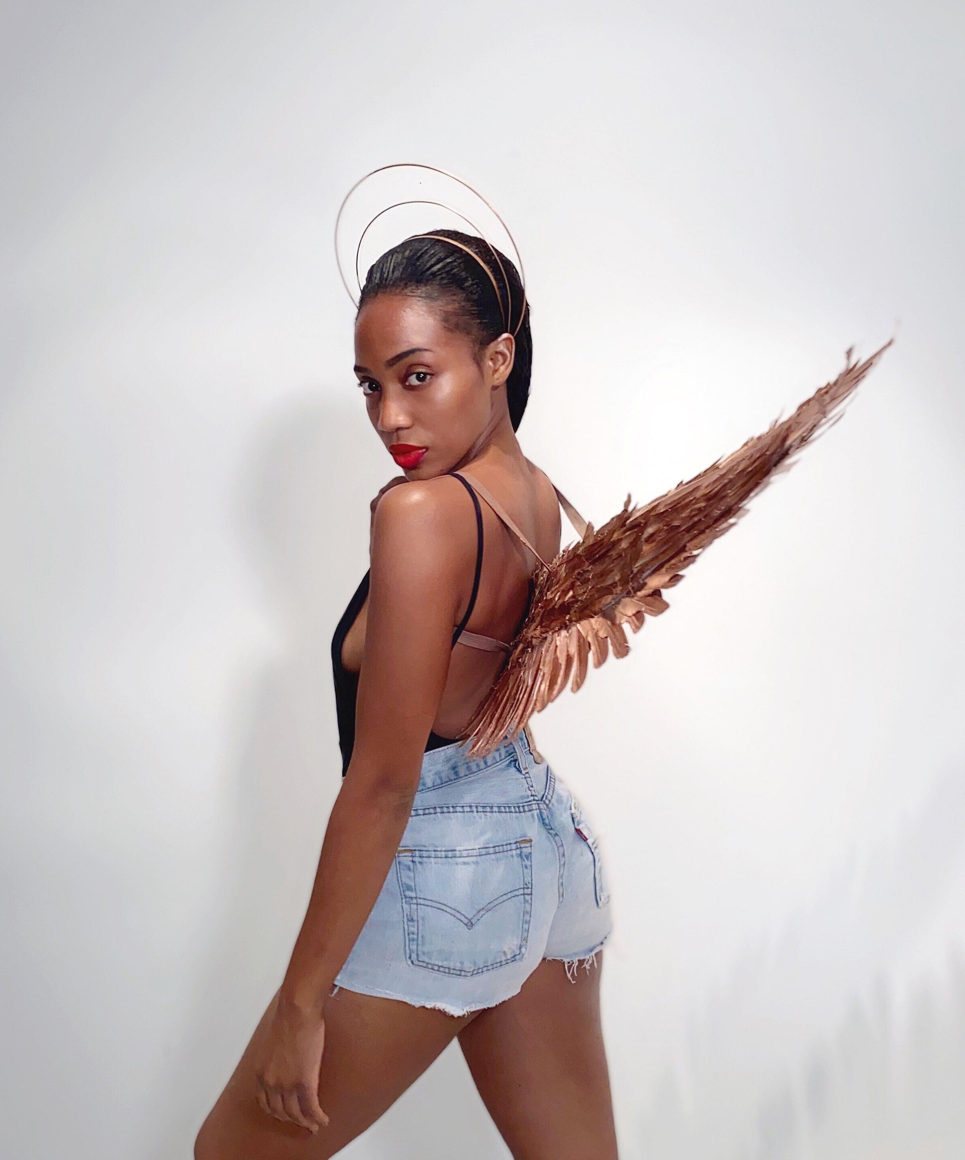 Rose Gold Angel Feather Wings