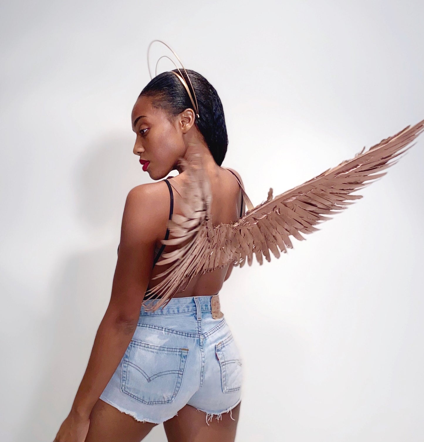 Rose Gold Angel Feather Wings