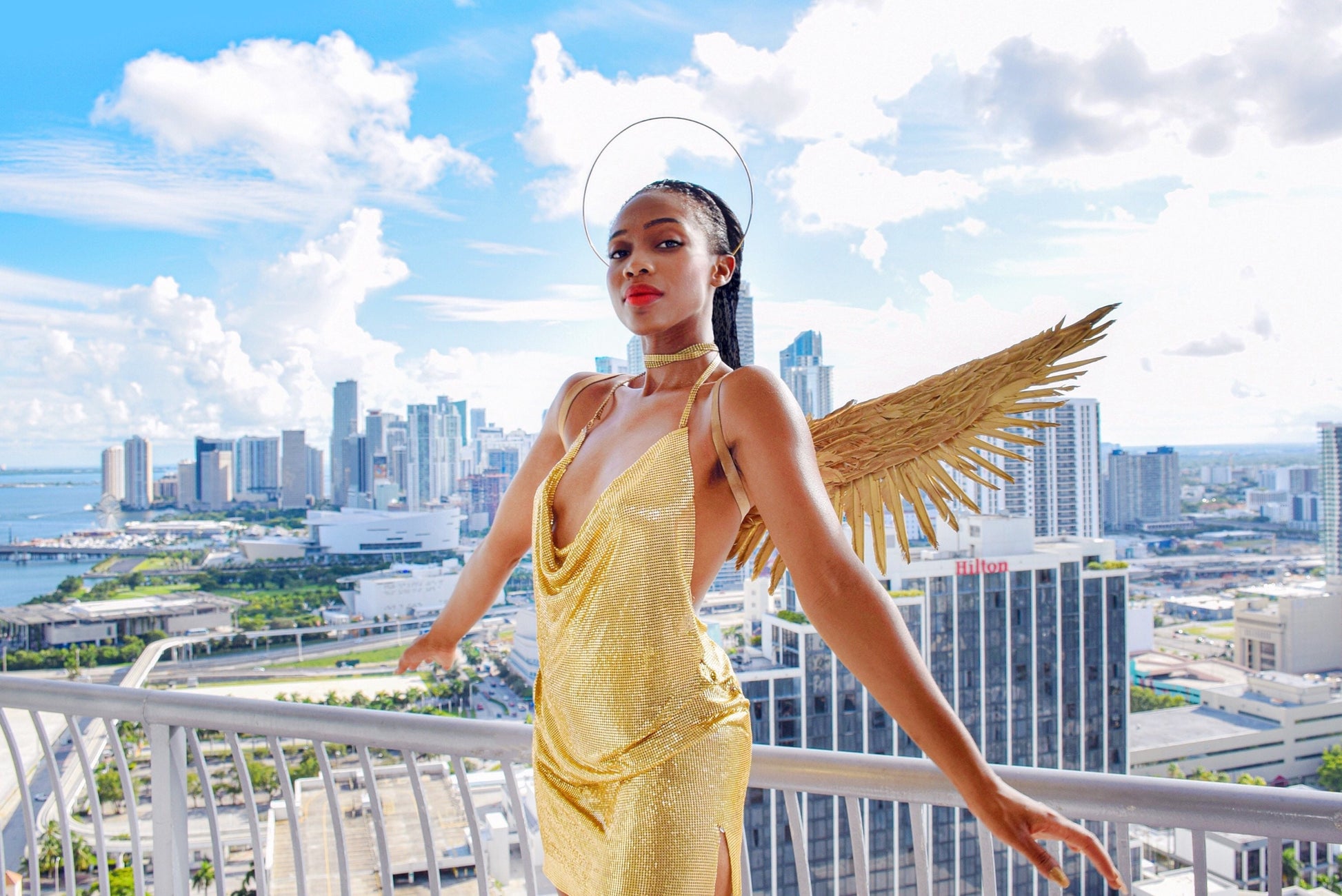 Gold Angel Feather Wings