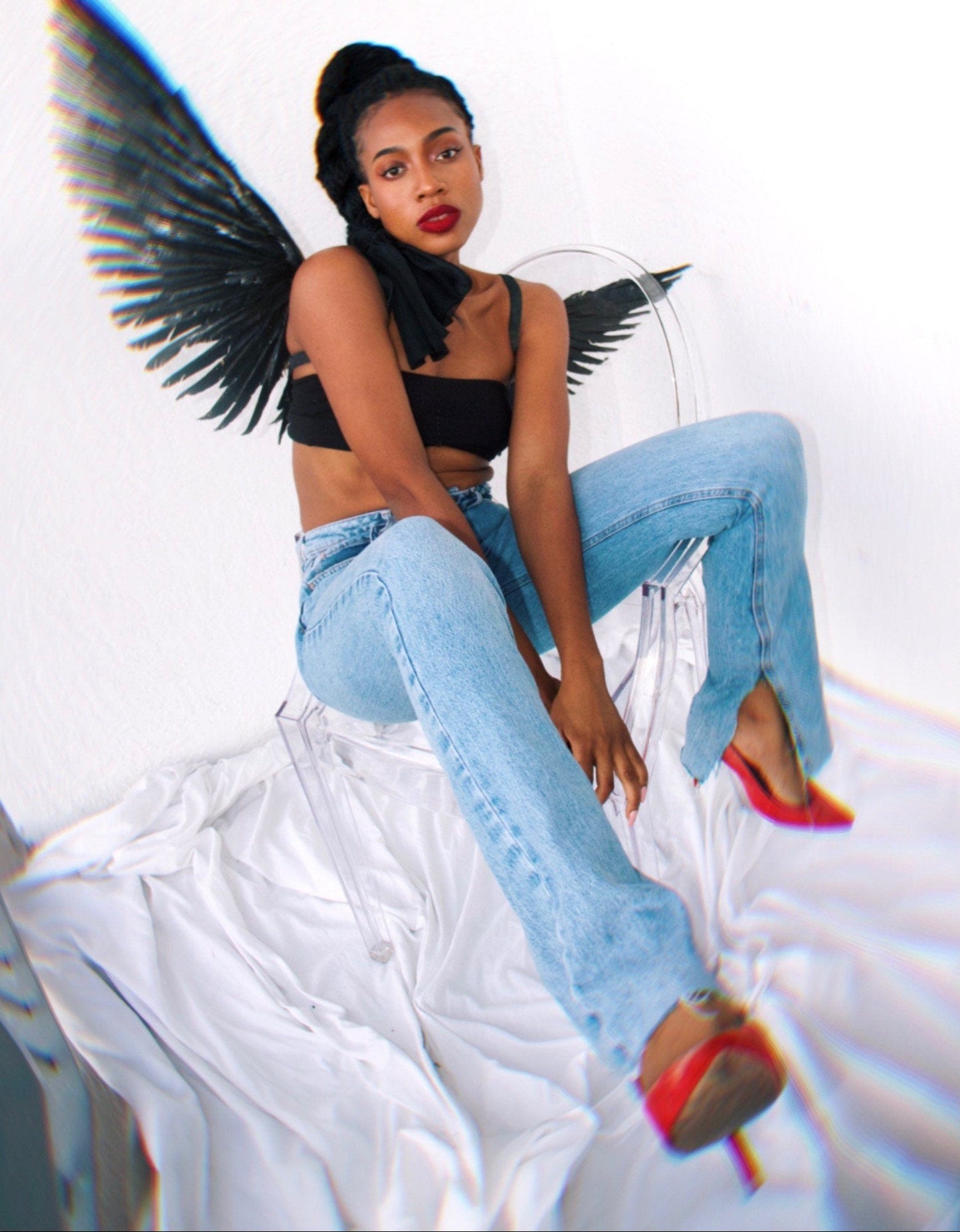 Gold Angel Feather Wings