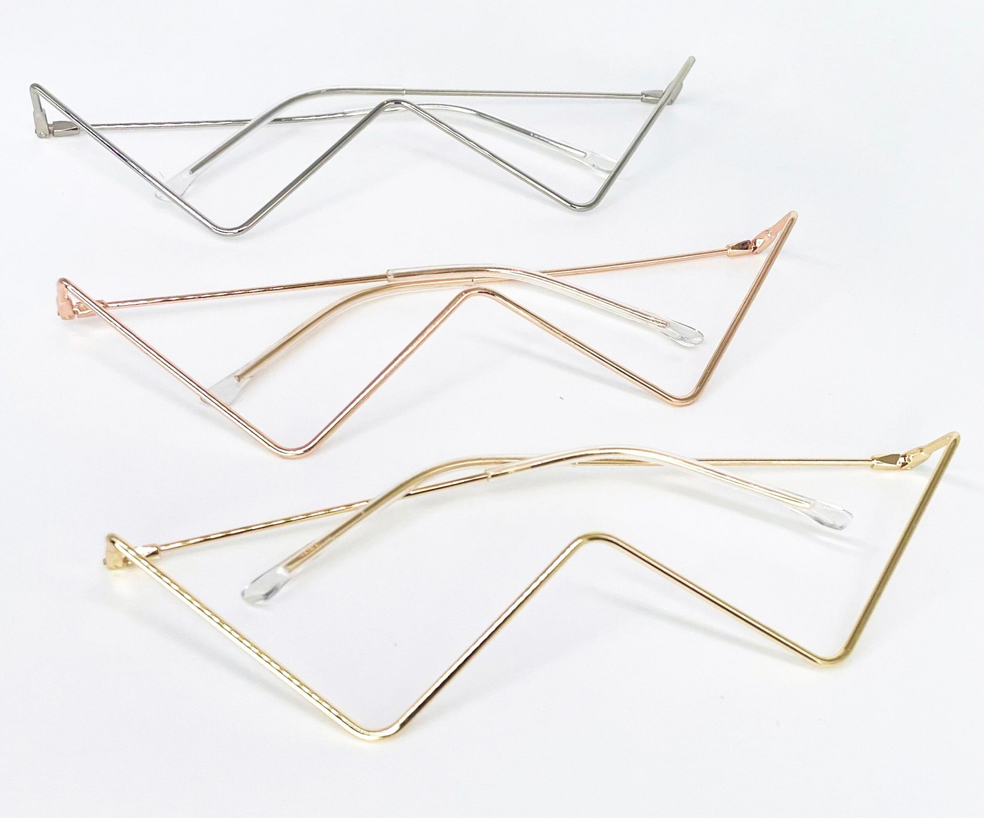 W Frame No Lens Jewelry Eyewear Gold & Silver