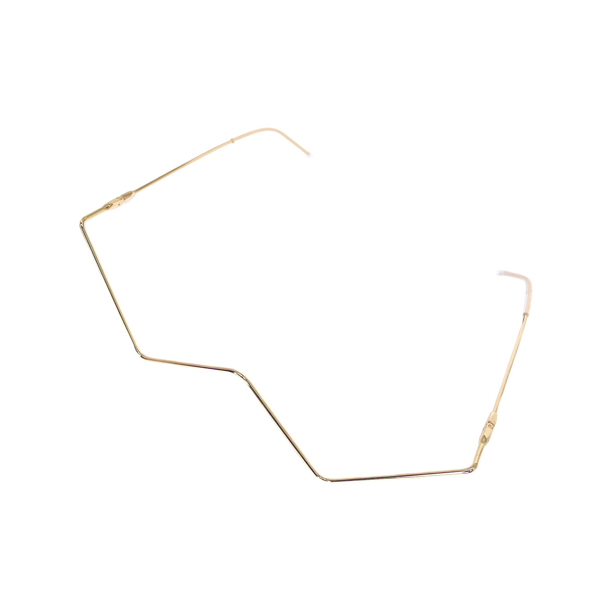 W Frame No Lens Jewelry Eyewear Gold & Silver