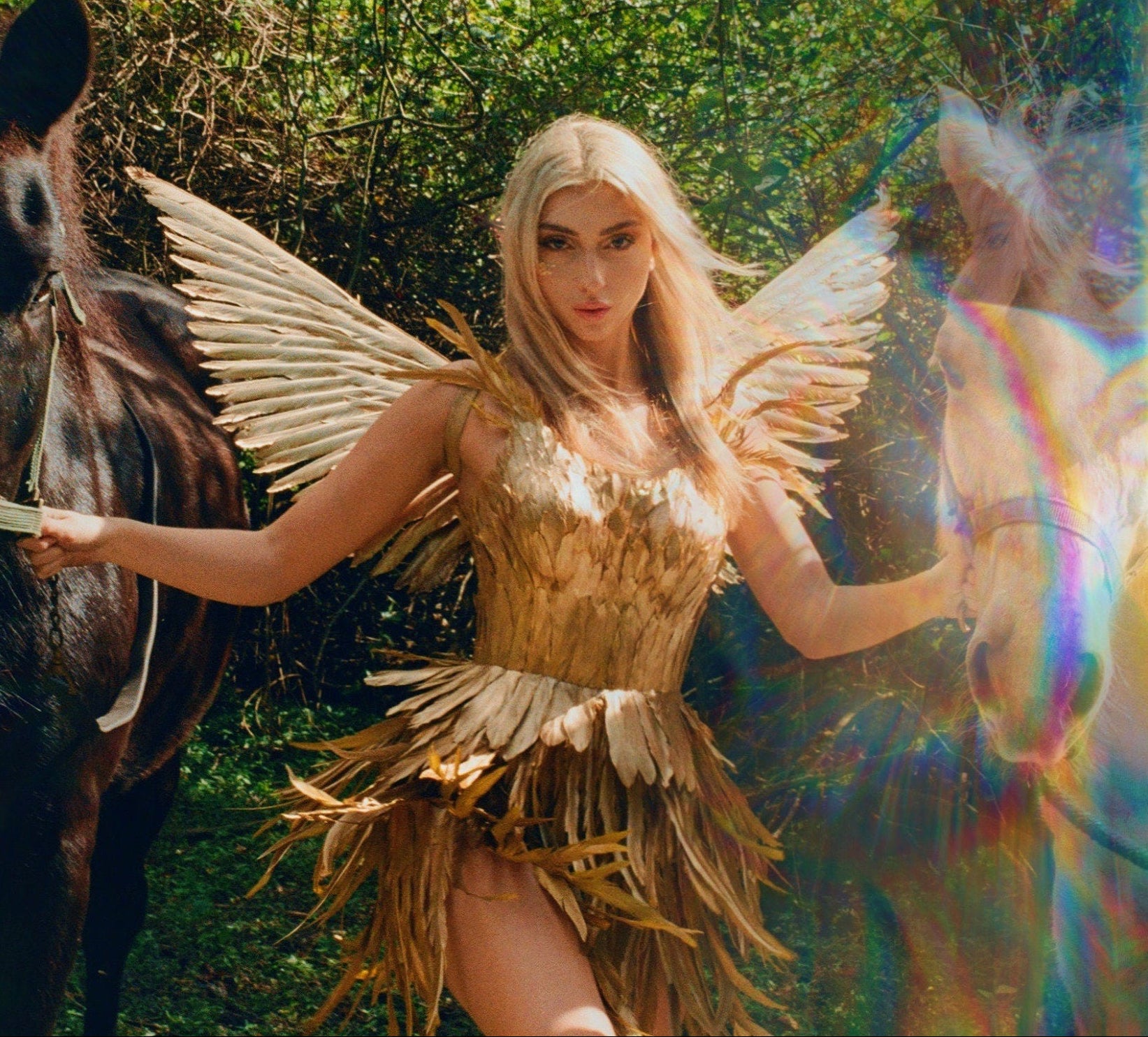 Gold Angel Feather Wings