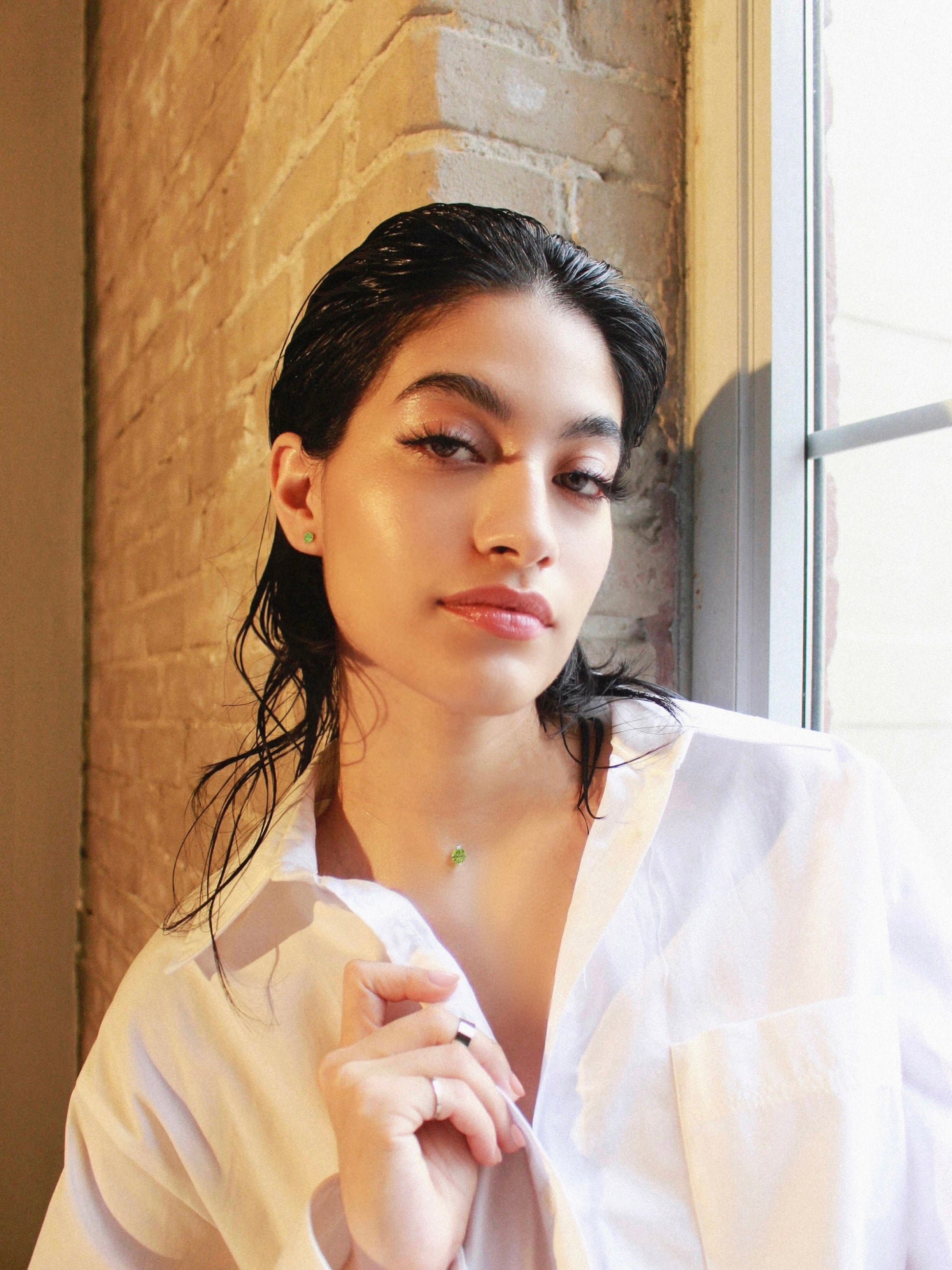 Birthstone Necklace 925 Silver x Cubic Zirconia Solitaire Pendant & Clear Chocker Chain Gift Valentine's Day